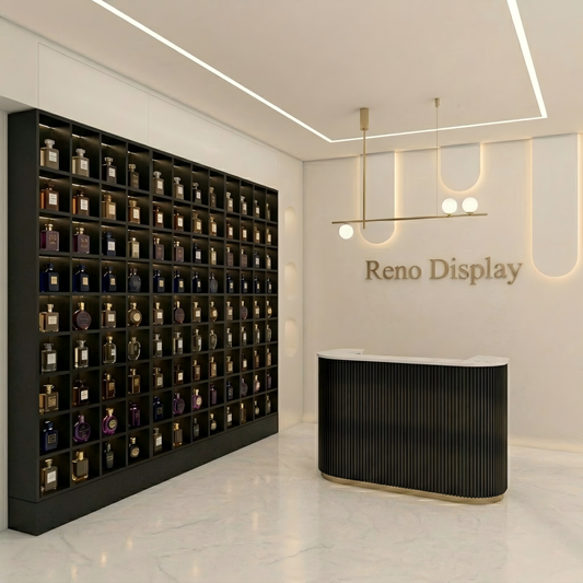 Lira Round Feature Fluted Reception Desk