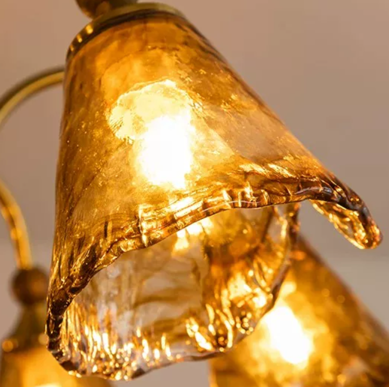 Krom Mid Century French Vintage Chandelier, 3 Tone Adjustable Lamp