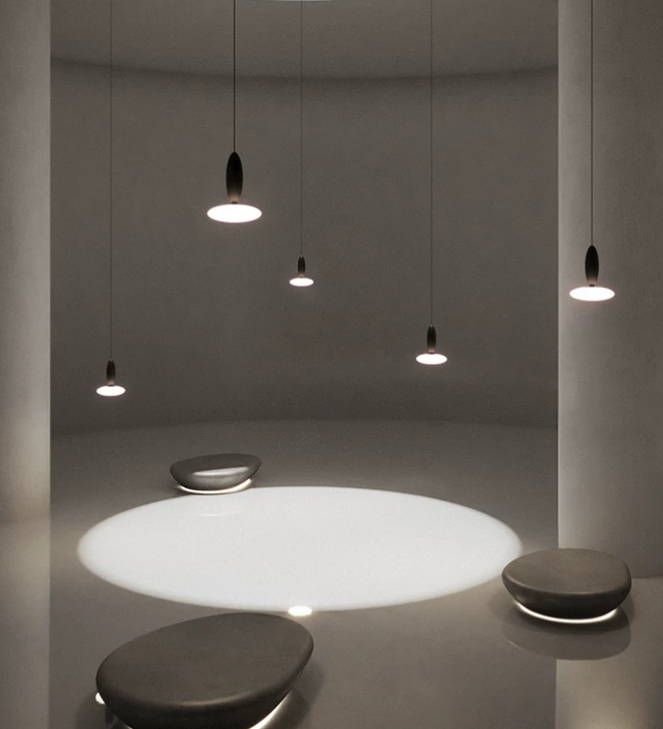 Hodr Modern Single Pendant Light, Full Spectrum LED Bedside Hanging Lamp