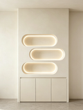 Hati LED Cosmetic Display Cabinet, Arched Open‑Shelf Beauty Salon Cabinet