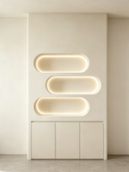 Hati LED Cosmetic Display Cabinet, Arched Open‑Shelf Beauty Salon Cabinet