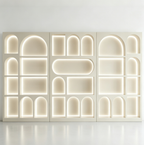 Aesir Cosmetic Grid Display Cabinet, French Cream‑Style Matte Gloss Cabinet