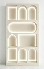 Aesir Cosmetic Grid Display Cabinet, French Cream‑Style Matte Gloss Cabinet