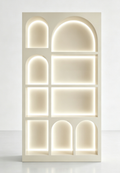 Aesir Cosmetic Grid Display Cabinet, French Cream‑Style Matte Gloss Cabinet