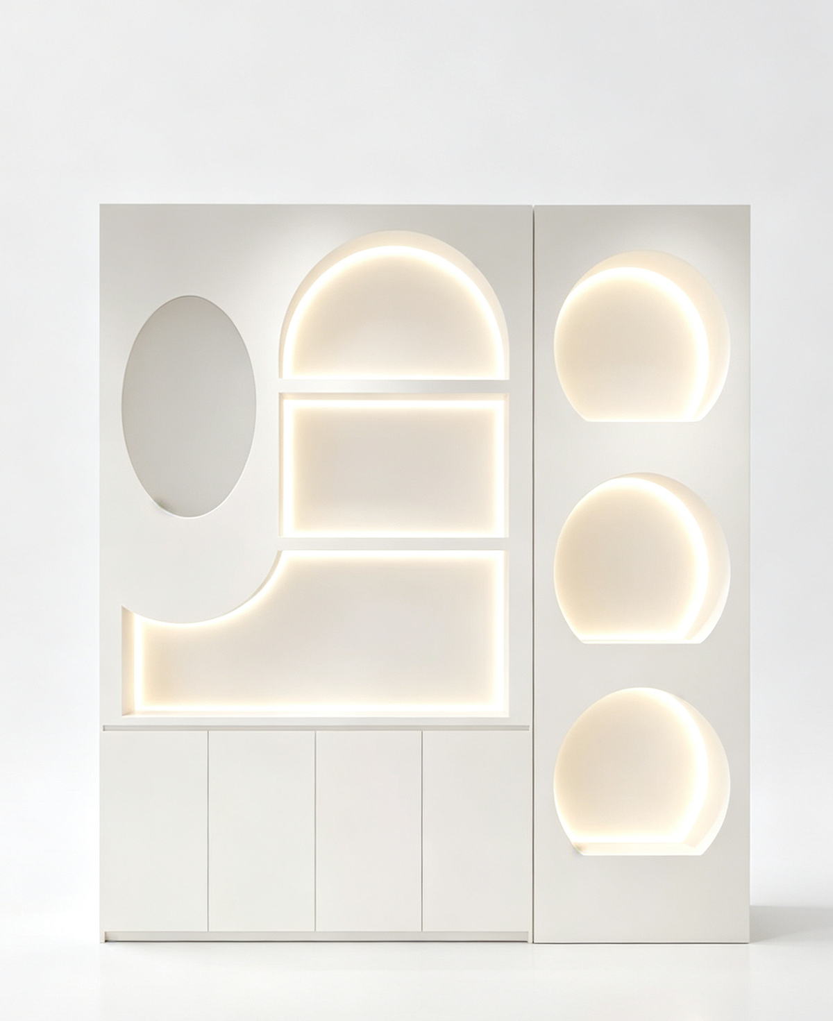 Vanir Modular LED Display Cabinet Freestanding Cosmetics & Boutique Showcase