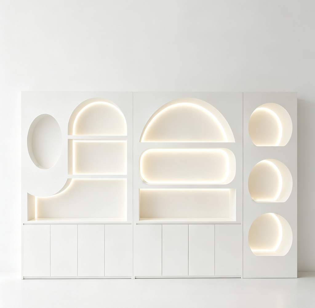 Vanir Modular LED Display Cabinet Freestanding Cosmetics & Boutique Showcase