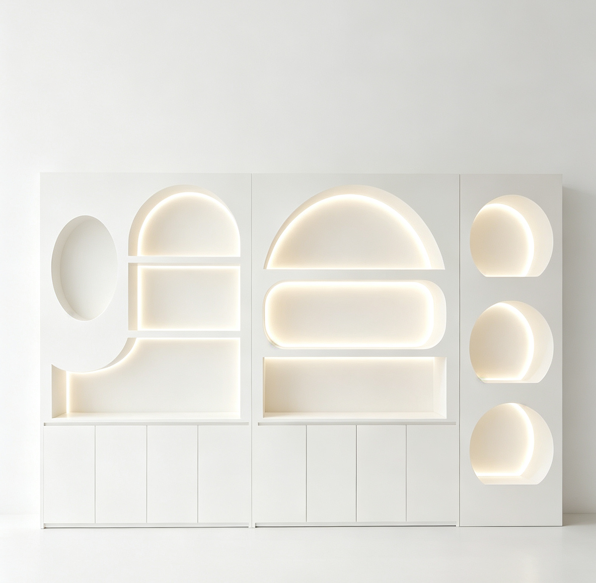 Vanir Modular LED Display Cabinet Freestanding Cosmetics & Boutique Showcase