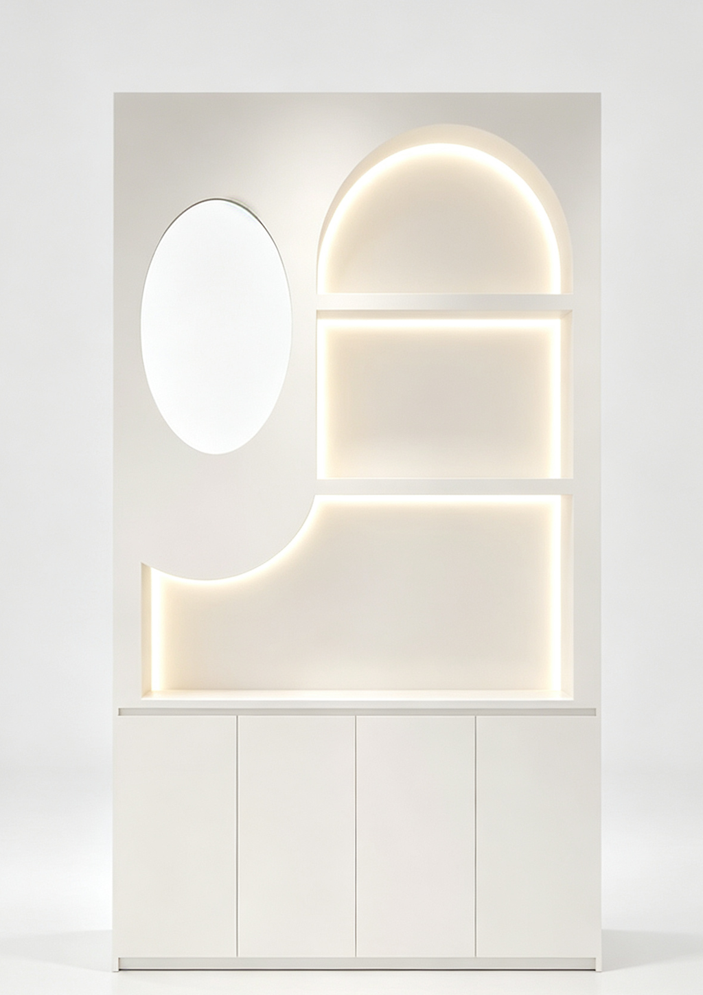 Vanir Modular LED Display Cabinet Freestanding Cosmetics & Boutique Showcase