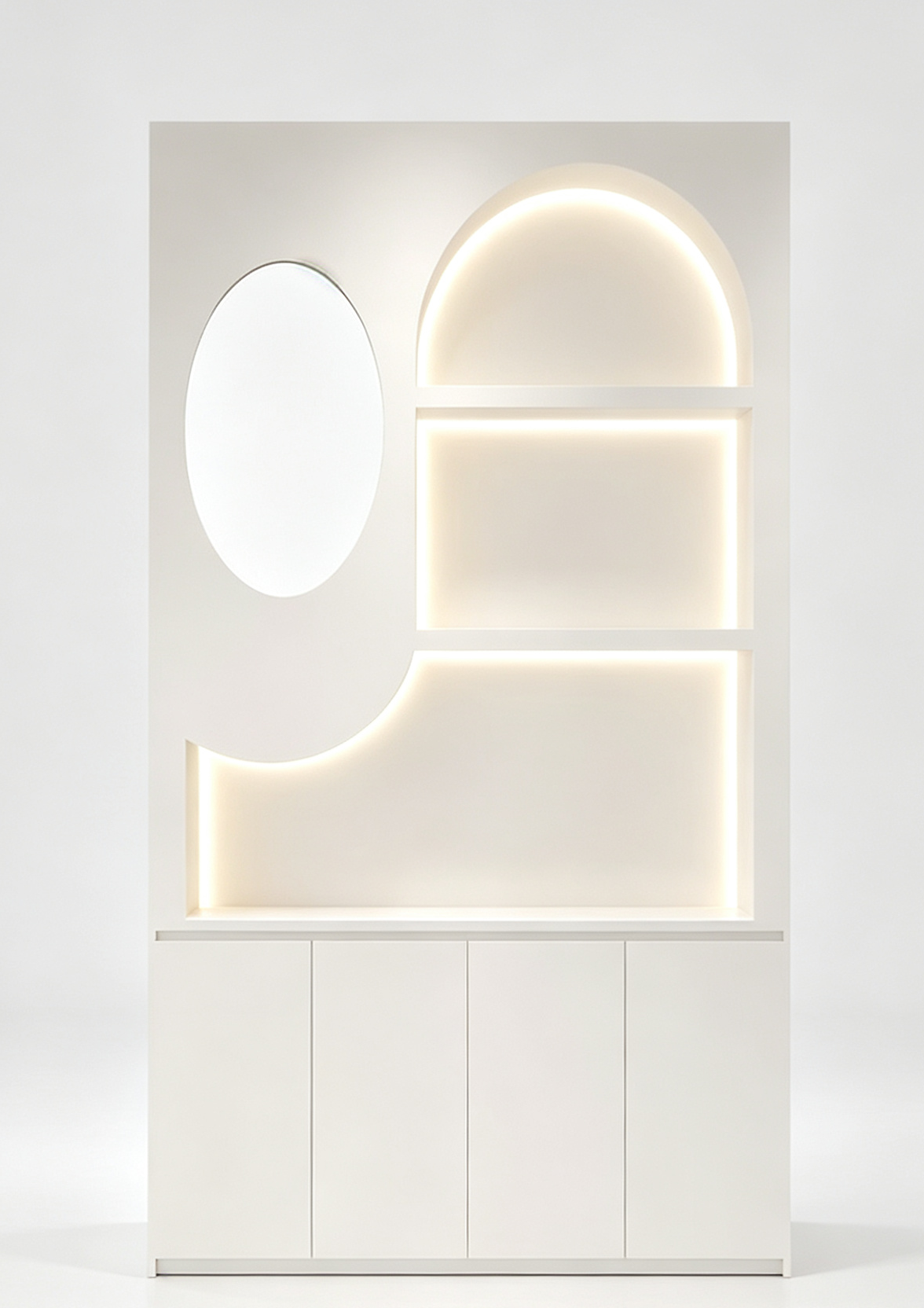 Vanir Modular LED Display Cabinet Freestanding Cosmetics & Boutique Showcase
