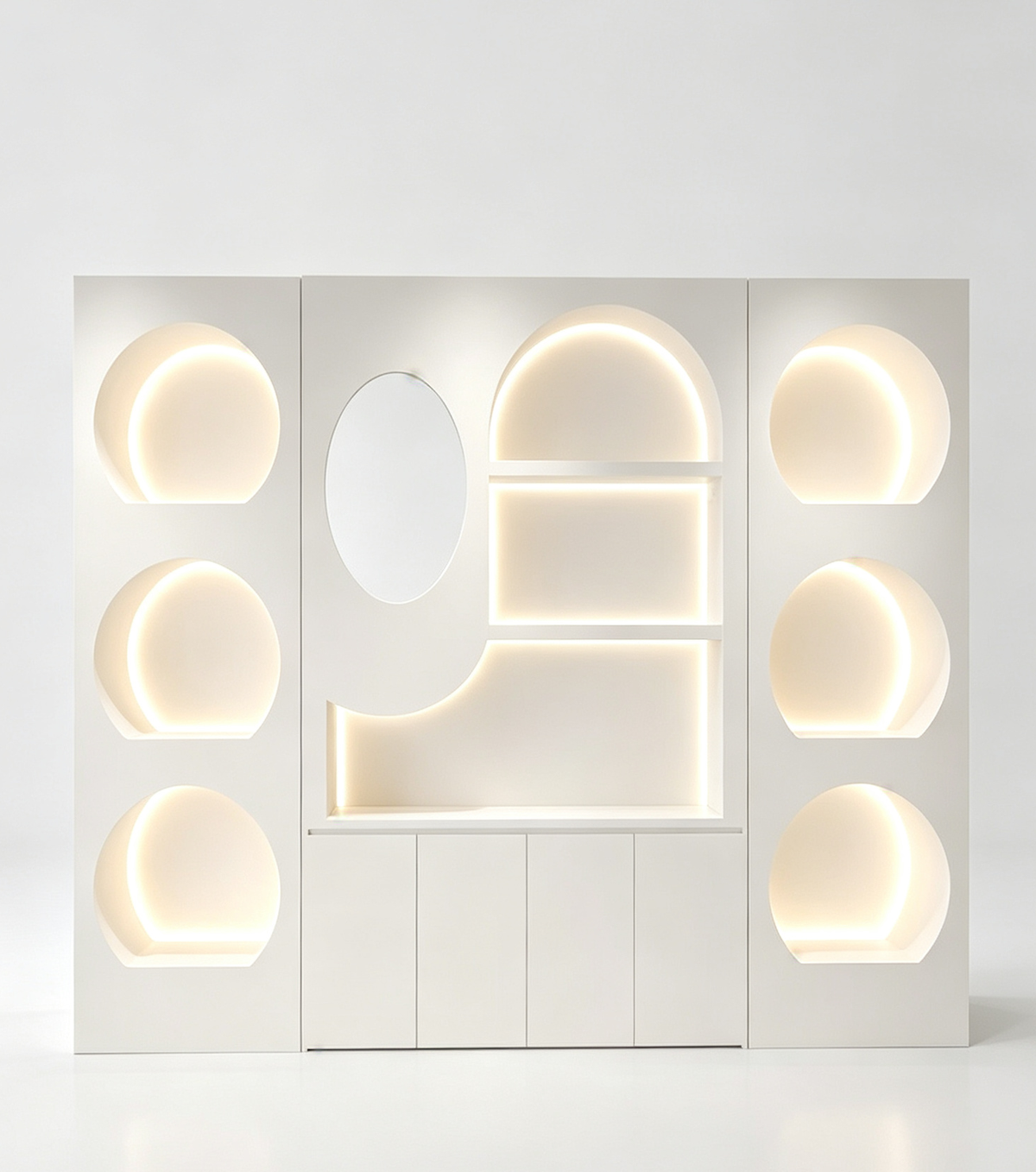 Vanir Modular LED Display Cabinet Freestanding Cosmetics & Boutique Showcase