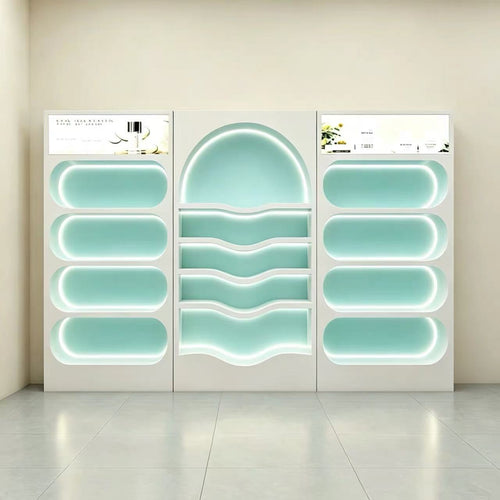 Dokka LED Lighted Beauty Salon Wall Display Cabinet Skincare Retail Wall Shelf