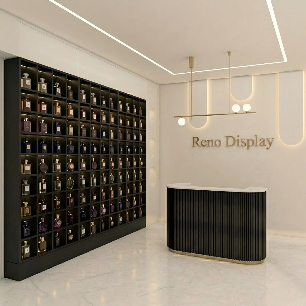 Lira Round Feature Fluted Reception Desk