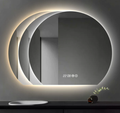Angrboda Irregular Round LED Bathroom Mirror 3 Color adjustable Anti-Fog Vanity Mirror