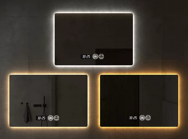 Vidar Frameless LED Bathroom Mirror 3 Color Dimmable Anti-Fog Vanity Mirror