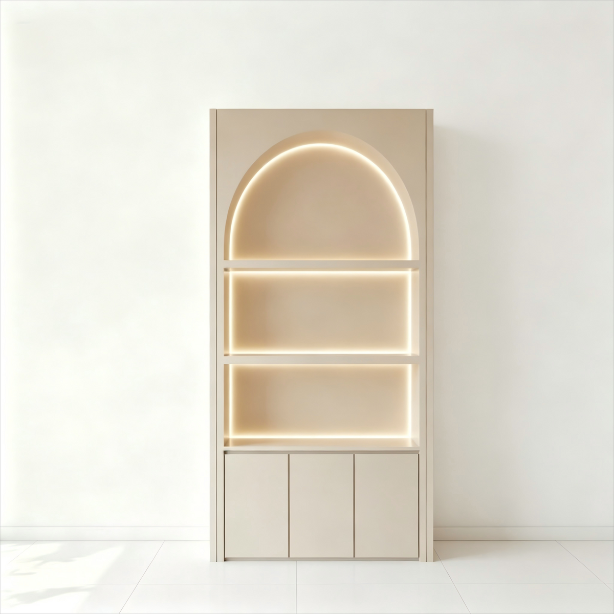 Dokka LED Lighted Beauty Salon Wall Display Cabinet Skincare Retail Wall Shelf