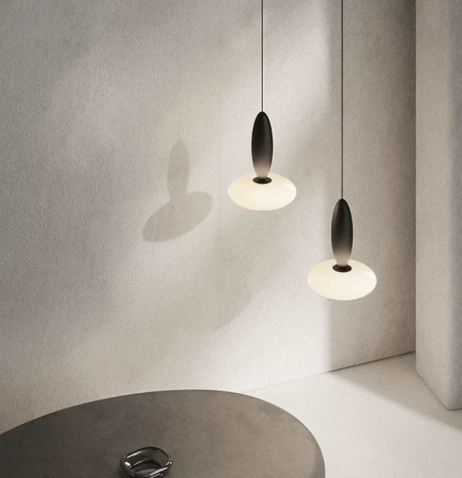 Hodr Modern Single Pendant Light, Full Spectrum LED Bedside Hanging Lamp