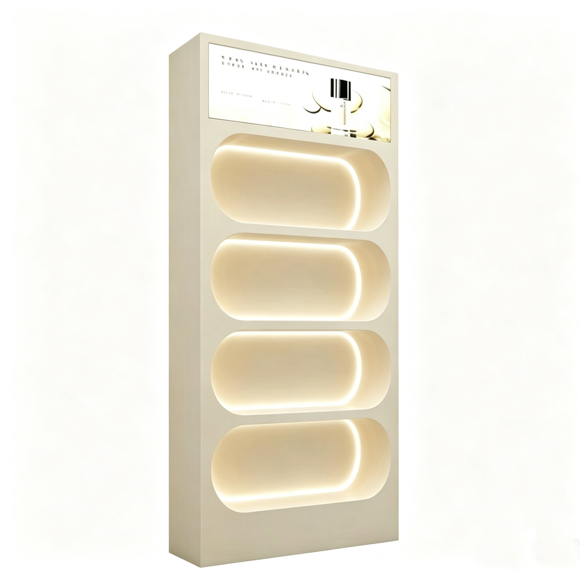 Dokka LED Lighted Beauty Salon Wall Display Cabinet Skincare Retail Wall Shelf