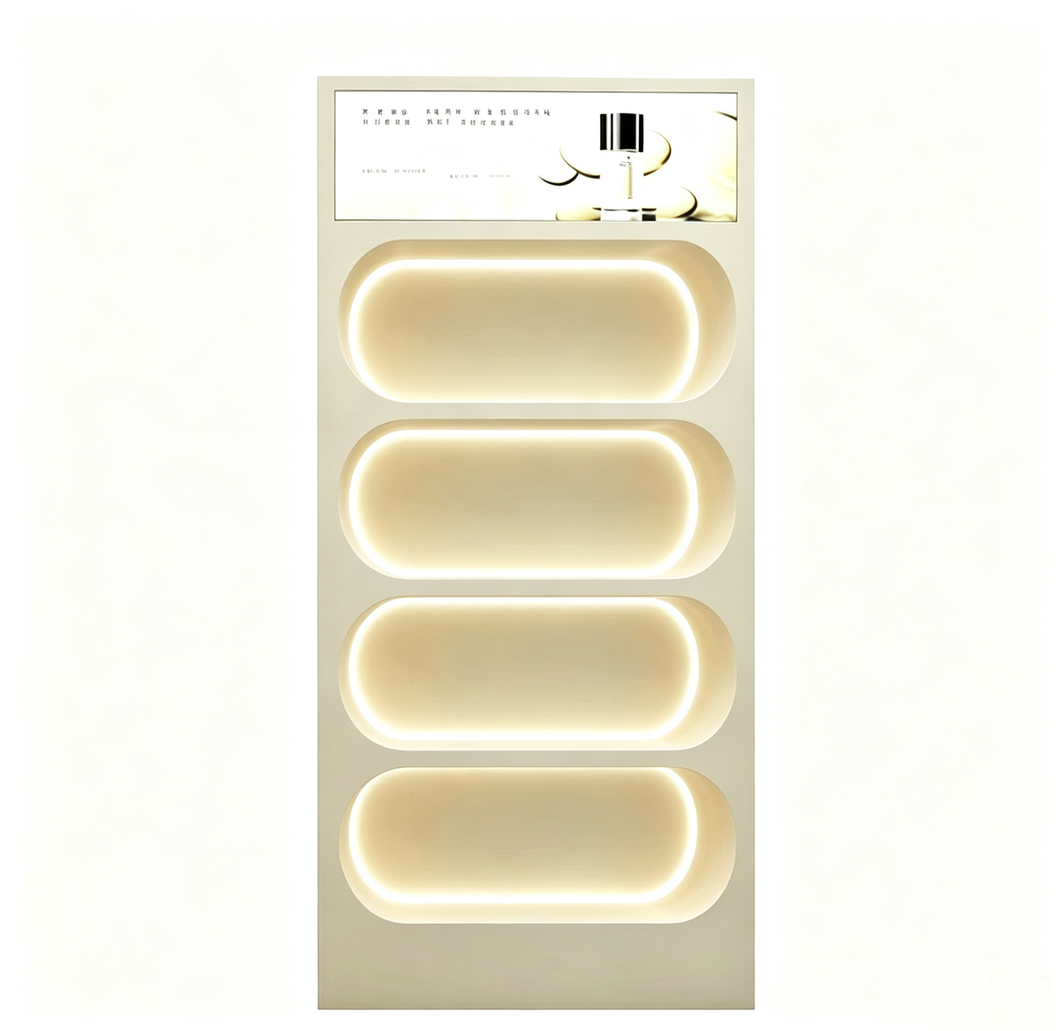 Dokka LED Lighted Beauty Salon Wall Display Cabinet Skincare Retail Wall Shelf