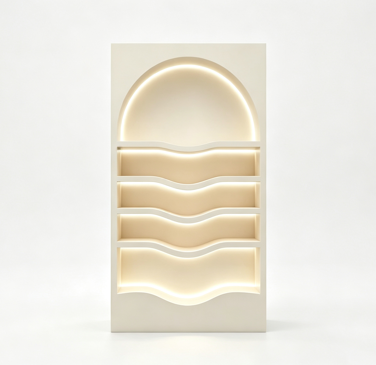 Dokka LED Lighted Beauty Salon Wall Display Cabinet Skincare Retail Wall Shelf