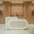 Raven Customizable Curved LED Reception Desk for Salon & Boutique