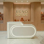 Raven Customizable Curved LED Reception Desk for Salon & Boutique