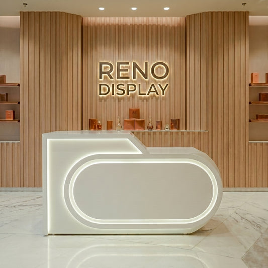 Raven Curved LED Reception Desk for Beauty & Boutique Store