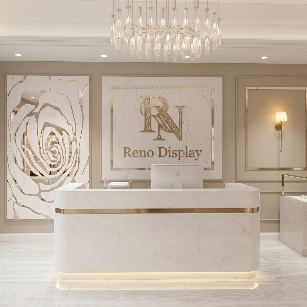Reno Modern Lighted Reception Desk Luxury Spa Salon Check-in Counter