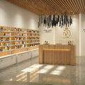 Asgard Wood Slat Reception Desk with LED Lighting | Retail Counter