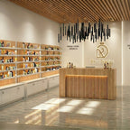 Asgard Wood Slat Reception Desk with LED Lighting | Retail Counter