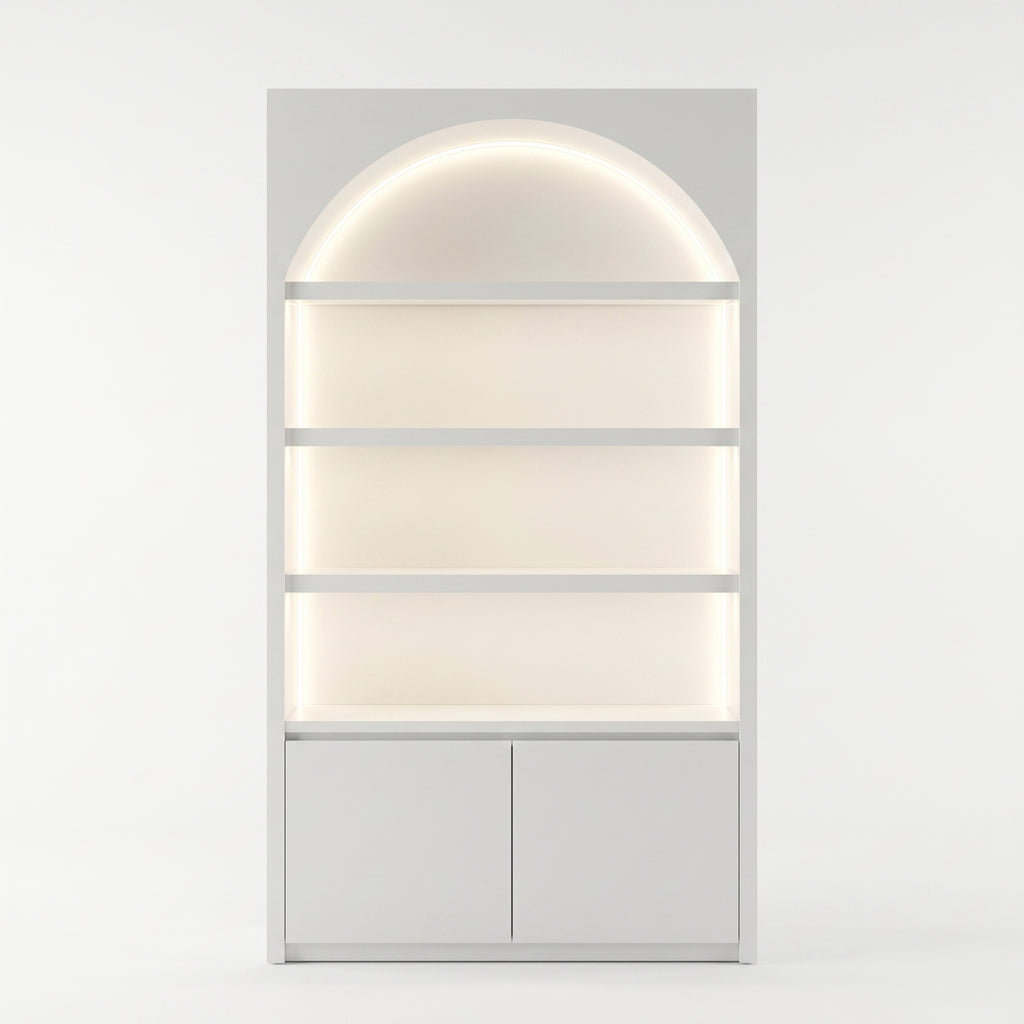 Dokka LED Lighted Beauty Salon Wall Display Cabinet Skincare Retail Wall Shelf