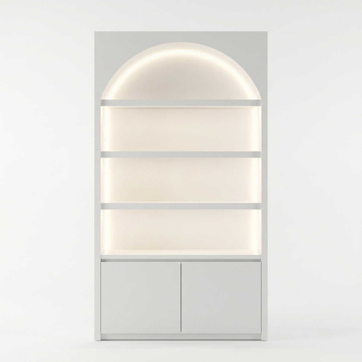 Dokka LED Lighted Beauty Salon Wall Display Cabinet Skincare Retail Wall Shelf