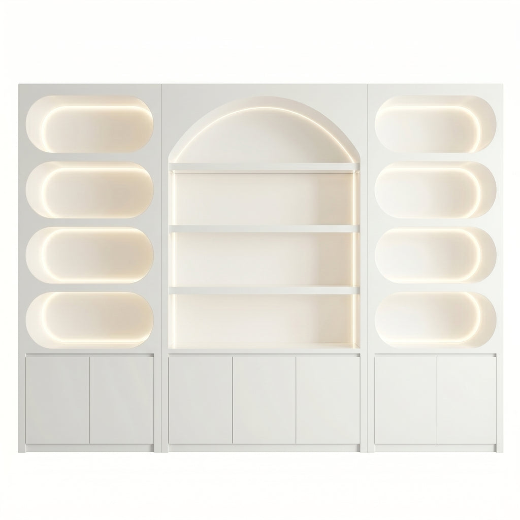 Dokka LED Lighted Beauty Salon Wall Display Cabinet Skincare Retail Wall Shelf