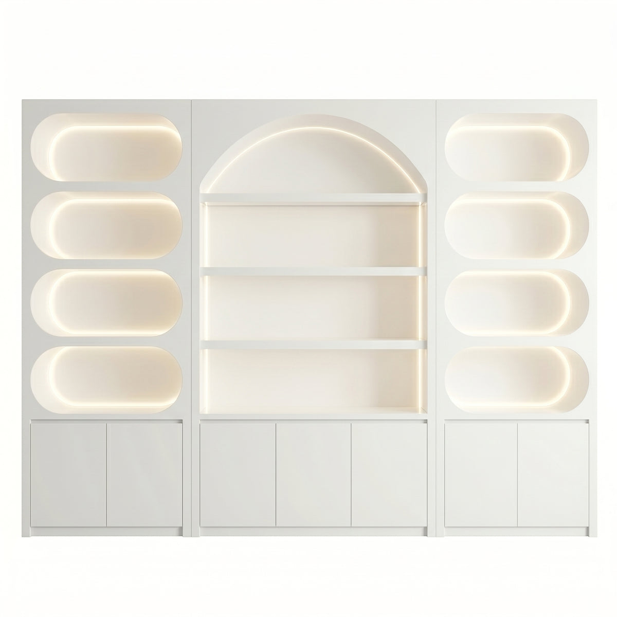 Dokka LED Lighted Beauty Salon Wall Display Cabinet Skincare Retail Wall Shelf