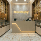 Vana Marble Reception Desk with LED Accent | Custom Retail Counter