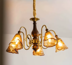 Krom Mid Century French Vintage Chandelier, 3 Tone Adjustable Lamp