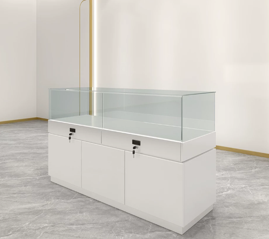 Tyr Modern Phone Display Cabinet, Lockable Glass Retail Showcase Counter