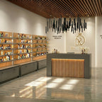 Asgard Wood Slat Reception Desk with LED Lighting | Retail Counter