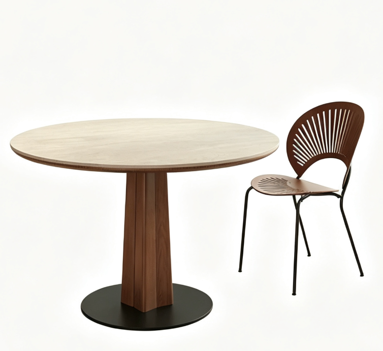 Bergelmir Custom Sintered‑Stone Top Coffee Table with Solid Ash Wood Leg