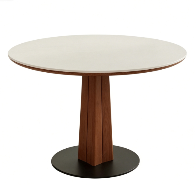 Bergelmir Custom Sintered‑Stone Top Coffee Table with Solid Ash Wood Leg
