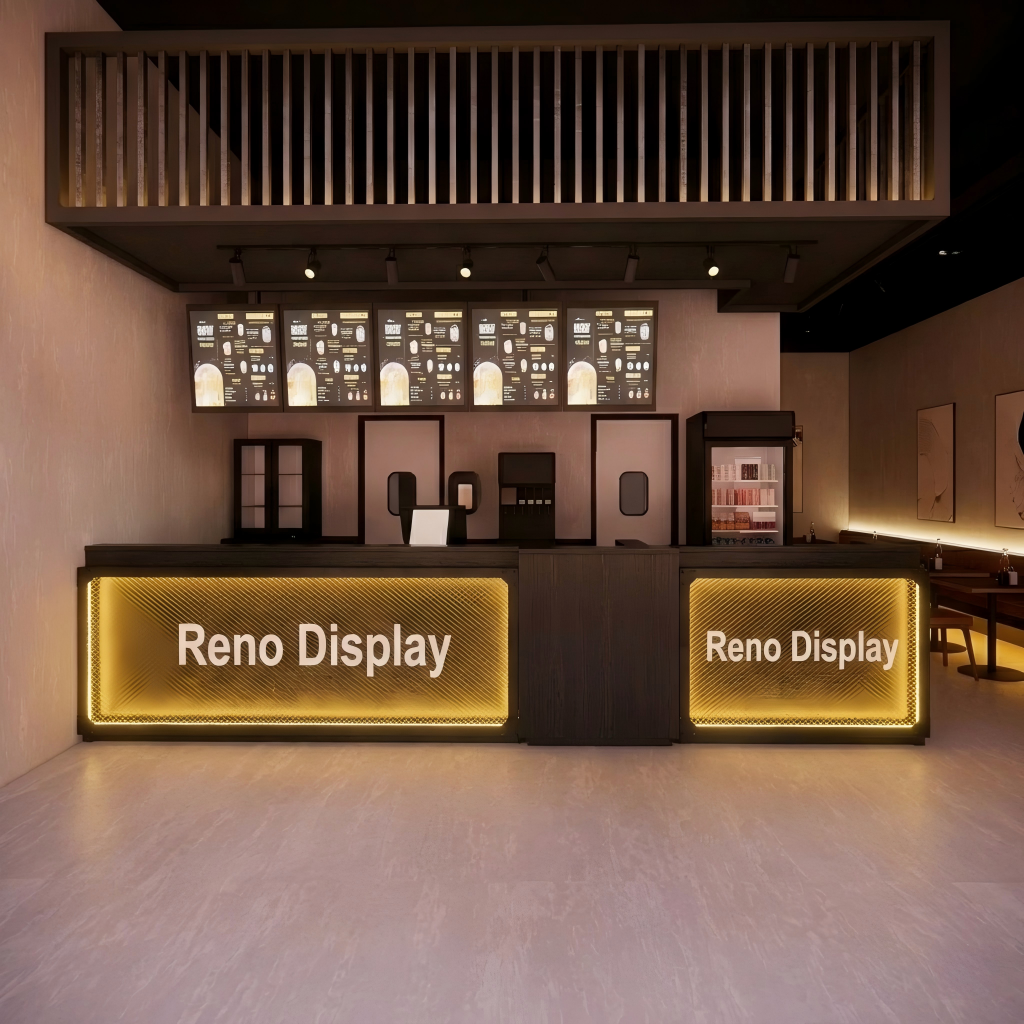 Ironvein Bar Reception Counter with LED & Wire Mesh Panel