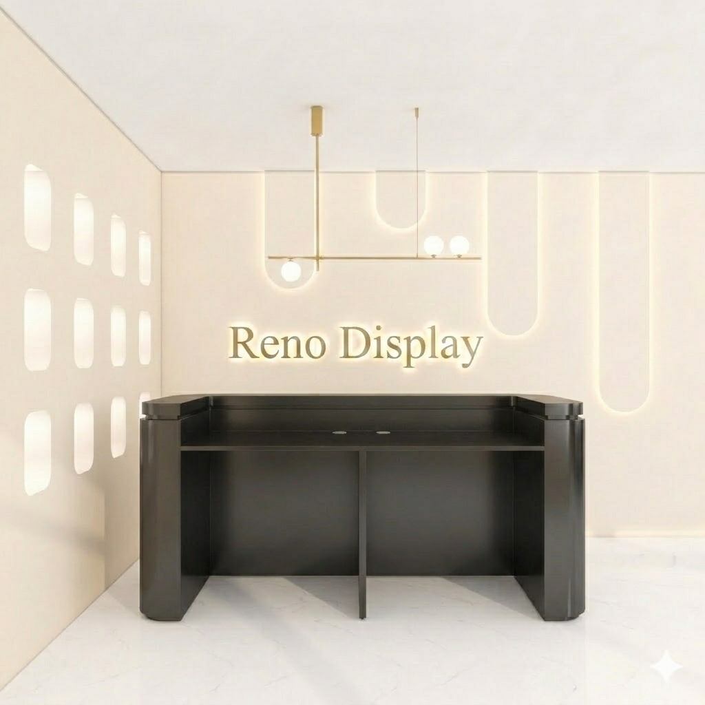 Lira C Fluted Curved Reception Desk