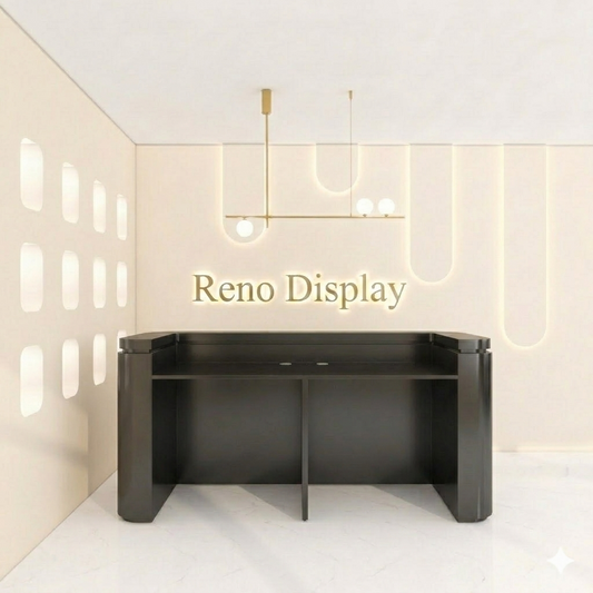 Lira C Fluted Curved Reception Desk