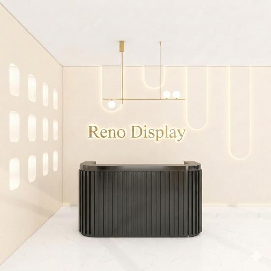 Lira C Fluted Curved Reception Desk