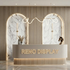 Domi Curved Fluted LED Reception Desk