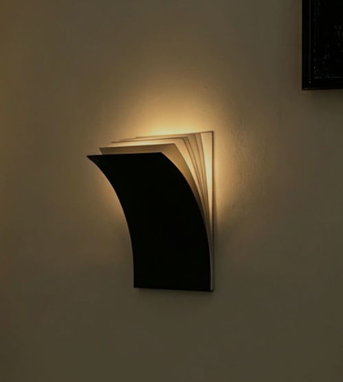 Vali Book Shaped Wall Sconce Artistic Book Design Accent Wall Light