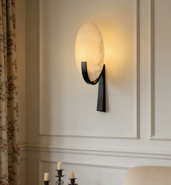 Njord Alabaster Wall Light French Minimalist Decor Wall Lamp