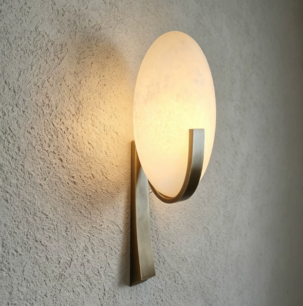 Njord Alabaster Wall Light French Minimalist Decor Wall Lamp