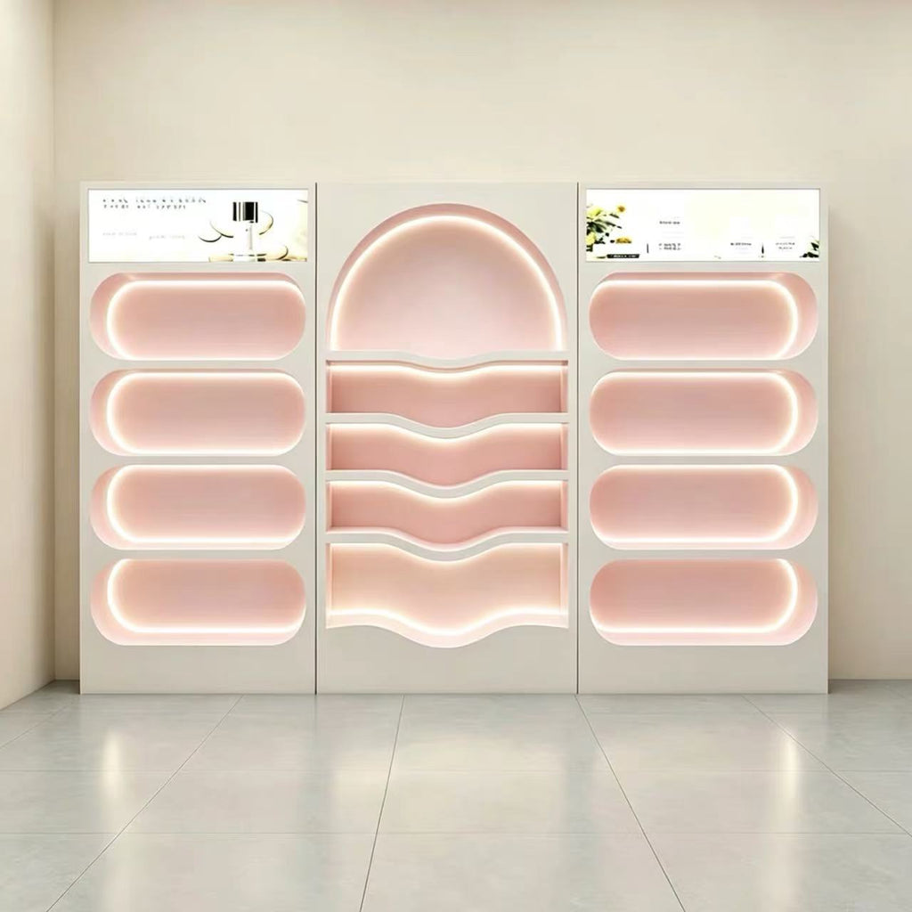 Dokka LED Lighted Beauty Salon Wall Display Cabinet Skincare Retail Wall Shelf