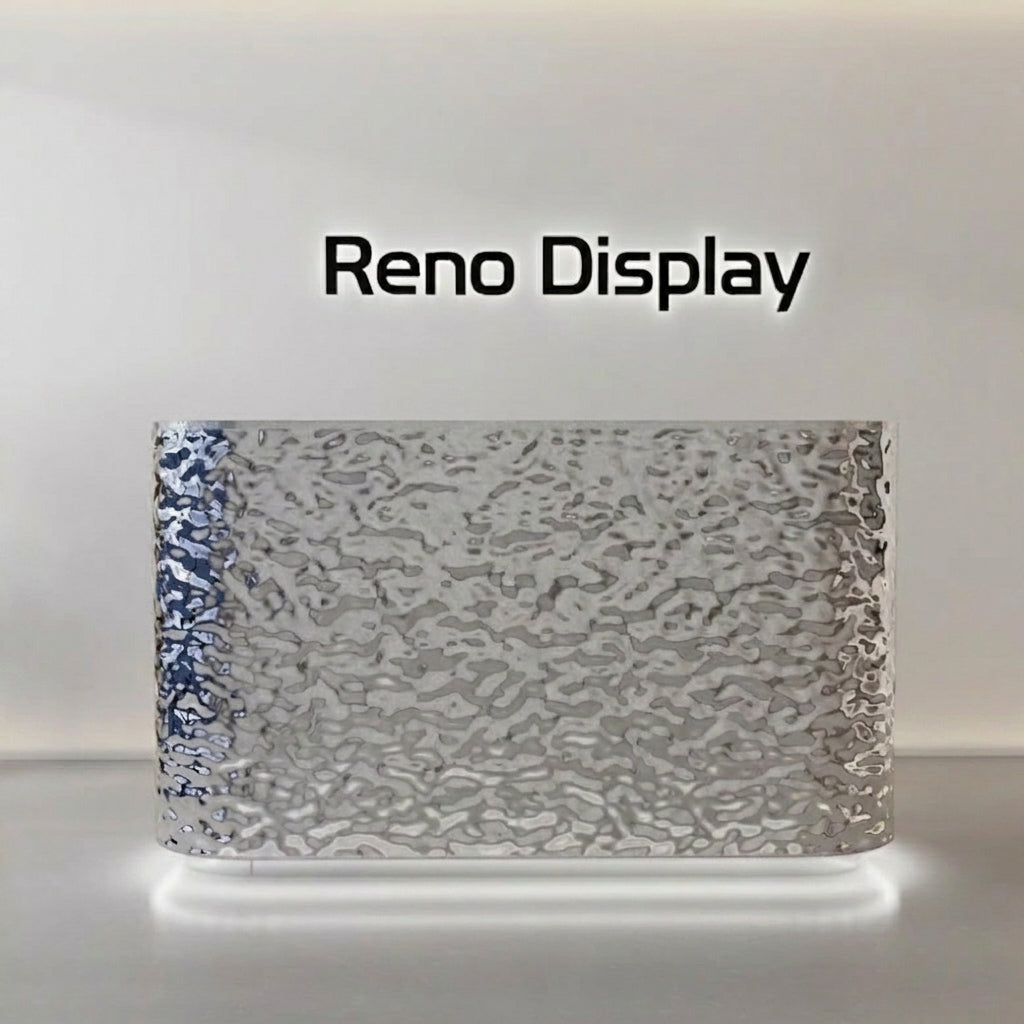 Midgard Water Ripple Metal Reception Desk | Curved Retail Counter