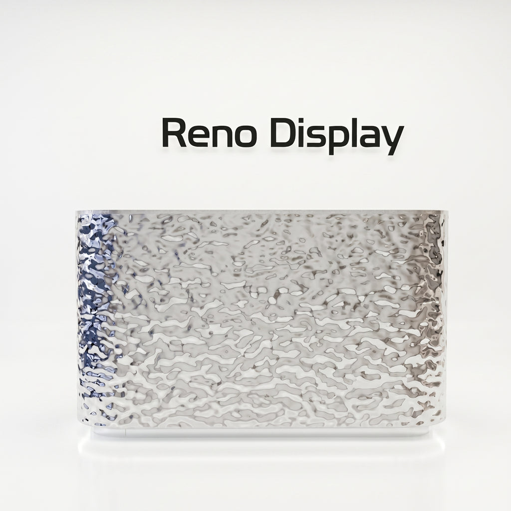 Midgard Water Ripple Metal Reception Desk | Curved Retail Counter